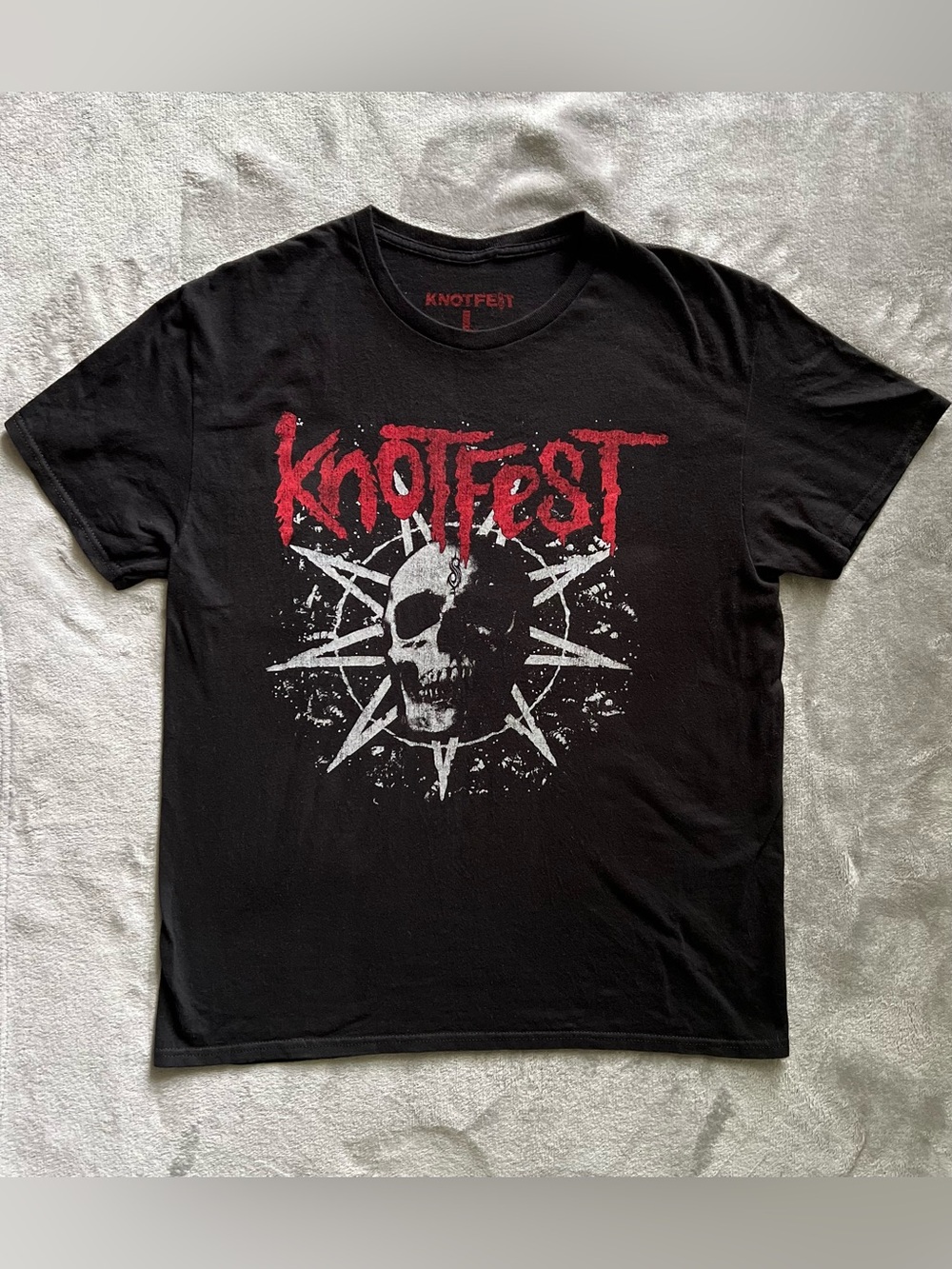 Knotfest 2022 Slipknot Skull Graphic Band T-Shirt Black Size L